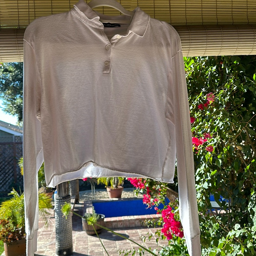Brandy Melville Cropped collared shirt